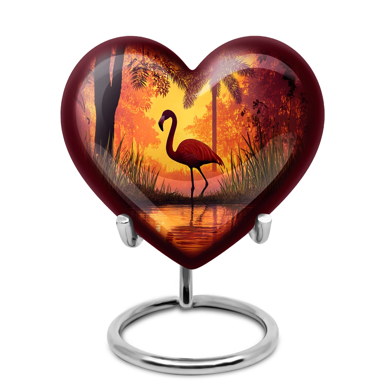 Blessed Flamingo Cremation Urns for Human Ashes - Red 10-inch - Yatskia