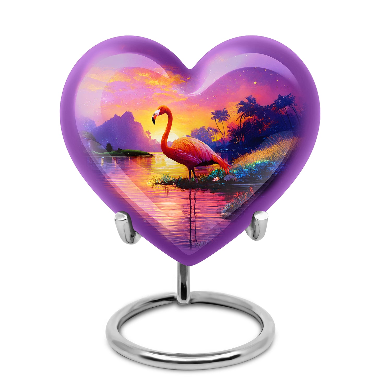 Stunning Pink Flamingo Guardian Urn for Human Ashes - 10-inch, 200 cu in - Yatskia