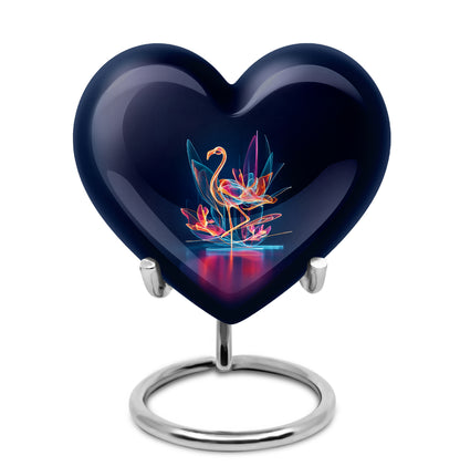 Illustrious Flamingo Memorial Cremation Urns - Blue 10-inch, 200 cu in - Yatskia