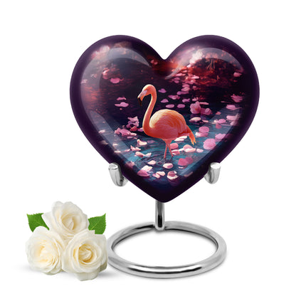 Distinguished Purple Flamingo Cremation Urn for Ashes - 10-inch, 200 cu in - Yatskia