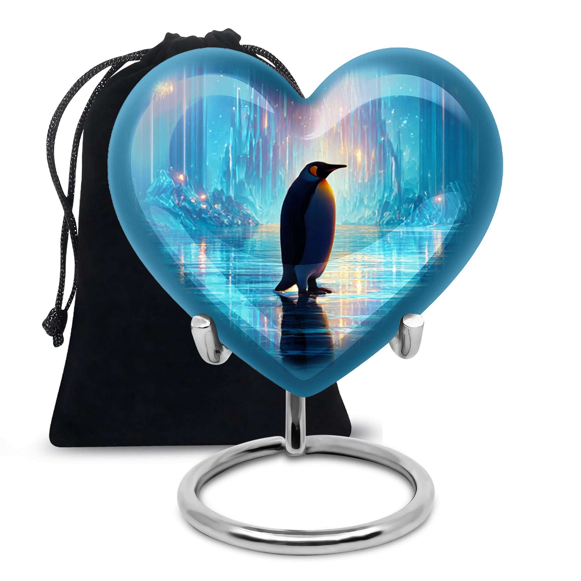 Penguin Large Cremation Urns - Blue Urn For Adult Male & Female