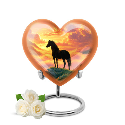 Red Beloved Horse Cremation Urns for Human Ashes - 10-inch, 200 cu in - Yatskia