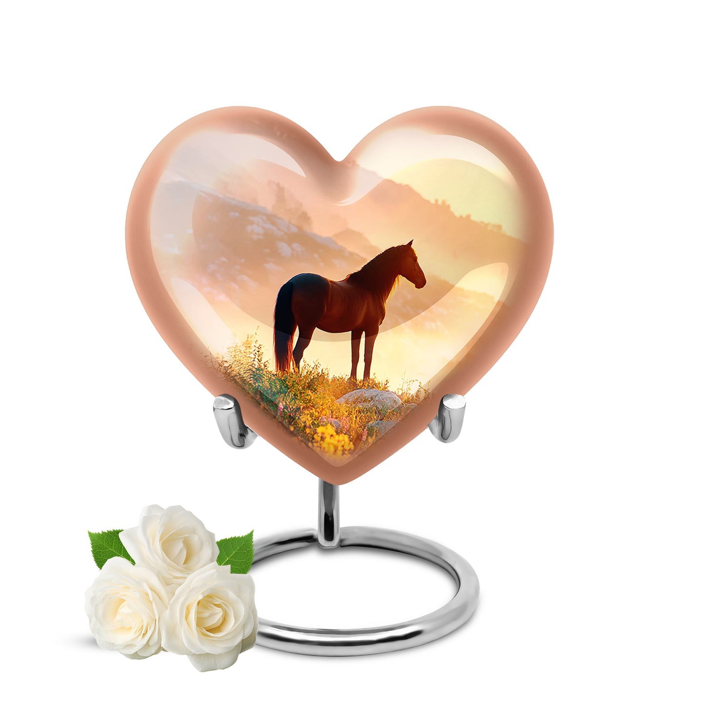 Personalized Elegant Horse Cremation Urns - Gold 10-inch, 200 cu in - Yatskia
