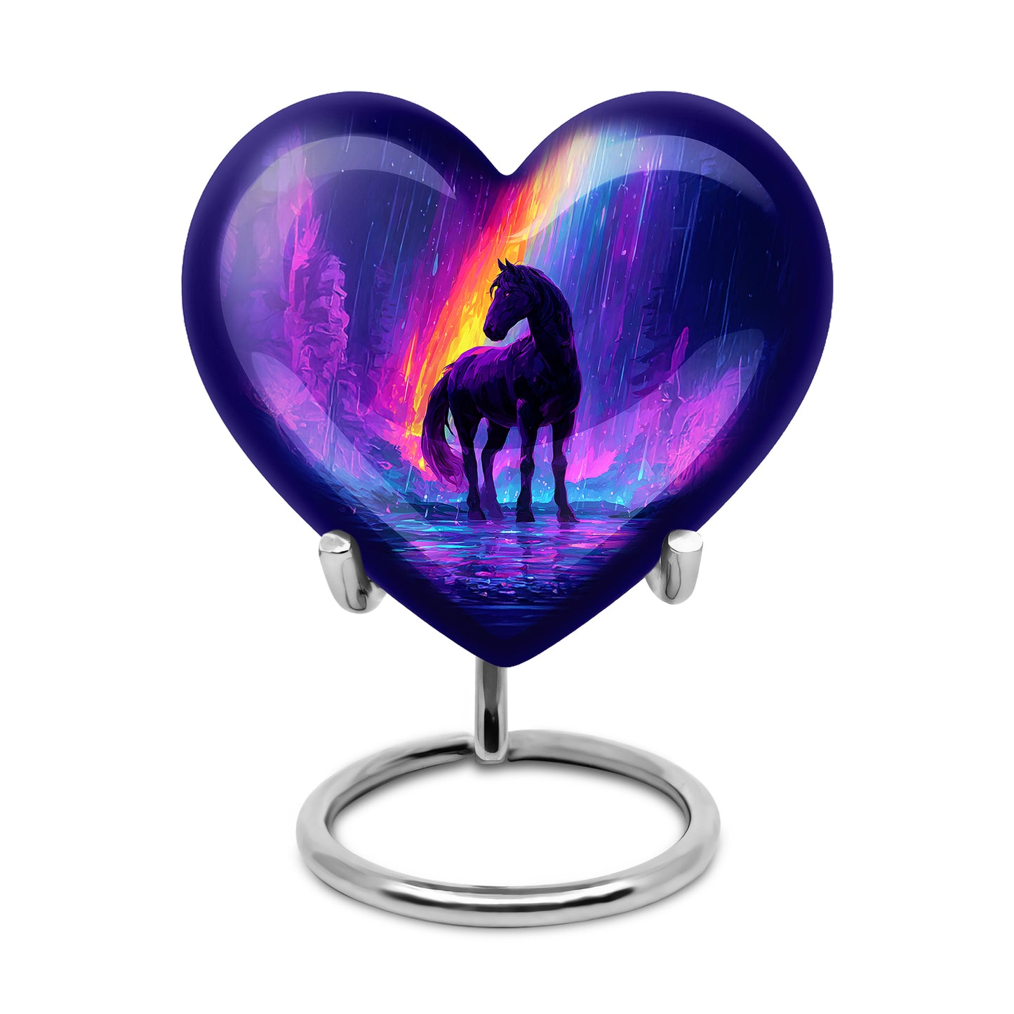 Remarkable Horse Memorial Cremation Urns - Blue 10-inch, 200 cu in - Yatskia