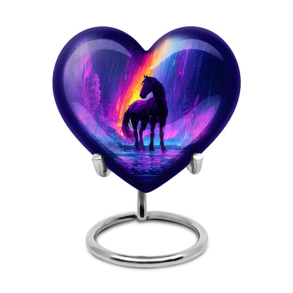 Remarkable Horse Memorial Cremation Urns - Blue 10-inch, 200 cu in - Yatskia
