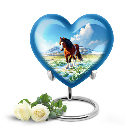 Hallowed Horse Cremation Urns for Human Ashes - Blue 10-inch - Yatskia