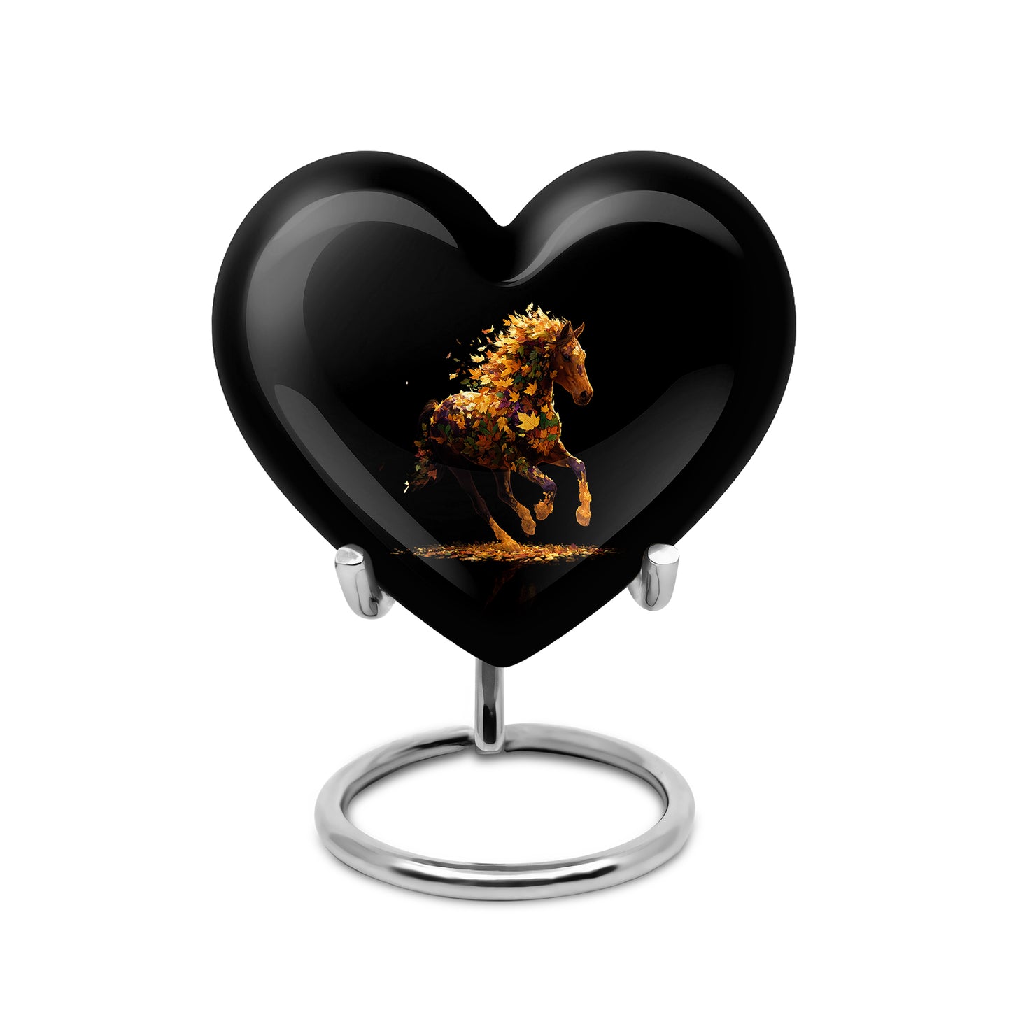 Personalized Seraphic Horse Cremation Urns - Black 10-inch, 200 cu in - Yatskia
