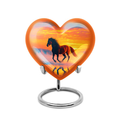 Stunning Blue Horse Resting Place Urn for Human Ashes - 10-inch, 200 cu in - Yatskia