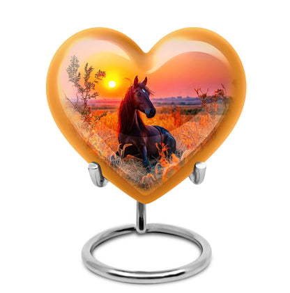 Personalized Red Sovereign Horse Cremation Urns for Human Ashes - 10-inch, 200 cu in - Yatskia