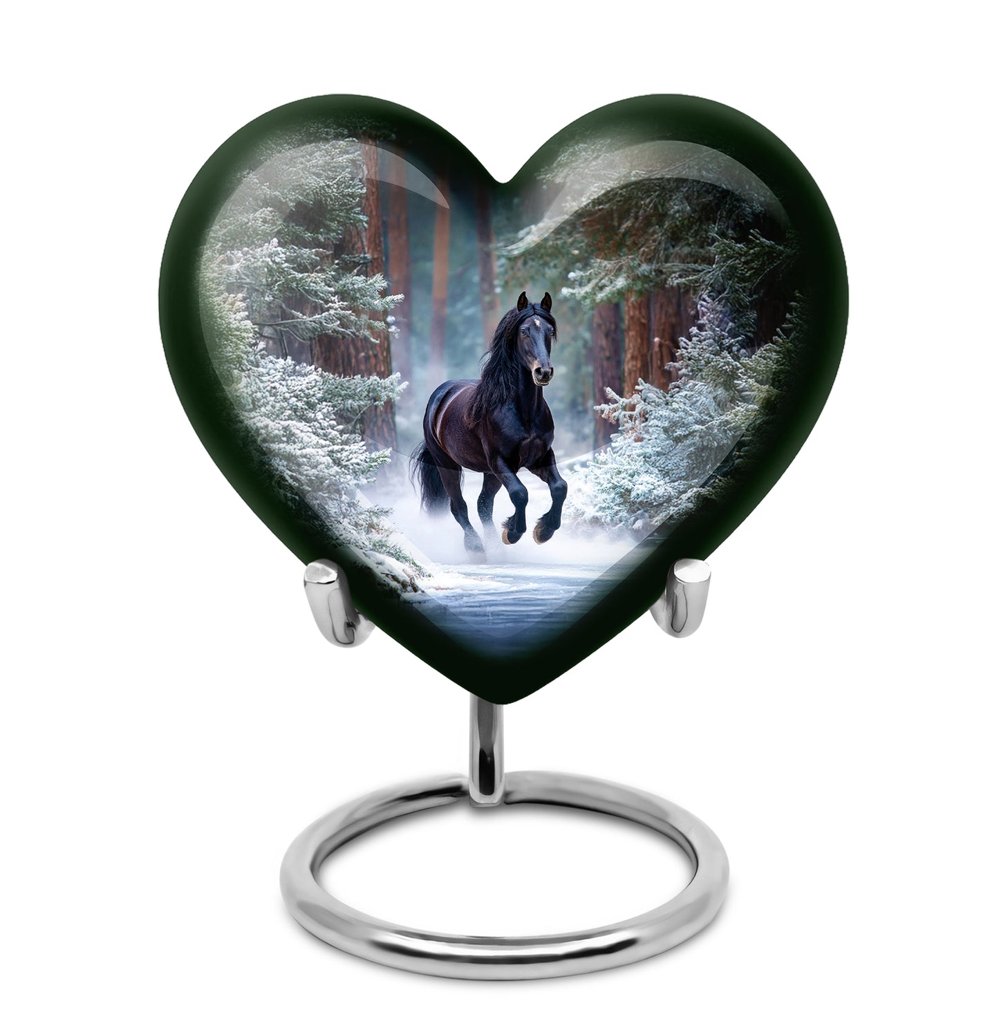 Ethereal Horse Memorial Cremation Urns - Blue 10-inch, 200 cu in - Yatskia