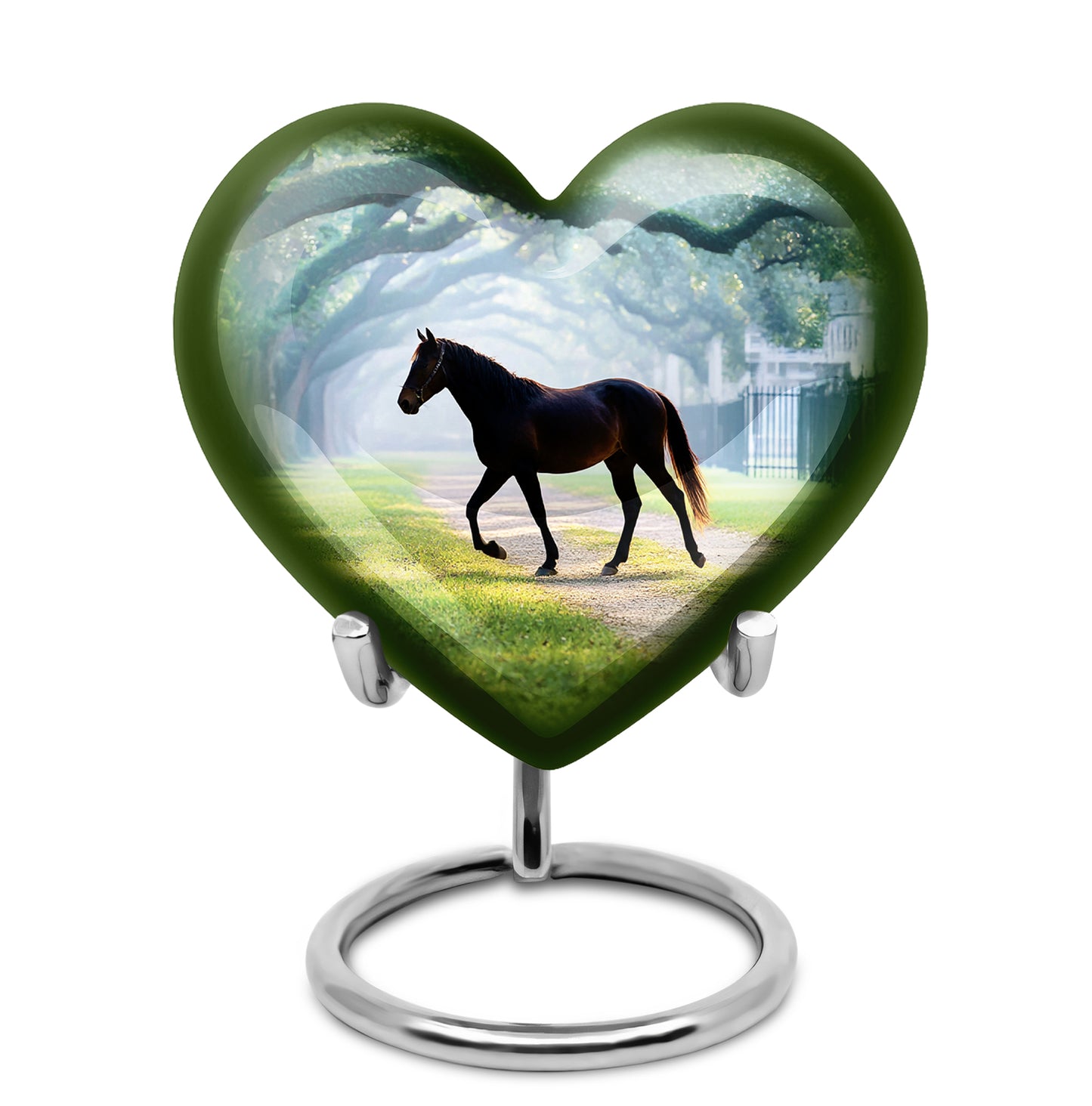 Personalized Magnificent Horse Cremation Urns - Teal 10-inch, 200 cu in - Yatskia