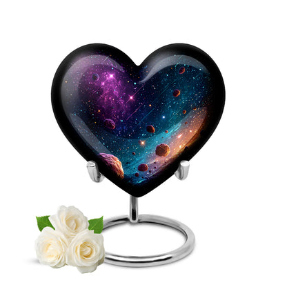 Graceful Blue Galaxy Blessing Urn for Human Ashes - 10-inch, 200 cu in - Yatskia