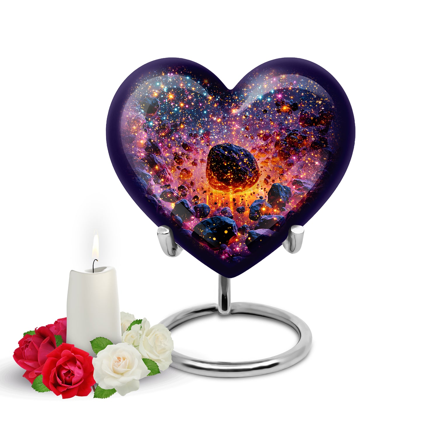 Ethereal Galaxy Memorial Cremation Urns - Blue 10-inch, 200 cu in - Yatskia