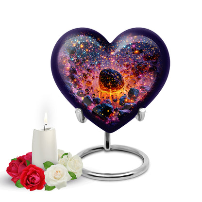 Ethereal Galaxy Memorial Cremation Urns - Blue 10-inch, 200 cu in - Yatskia