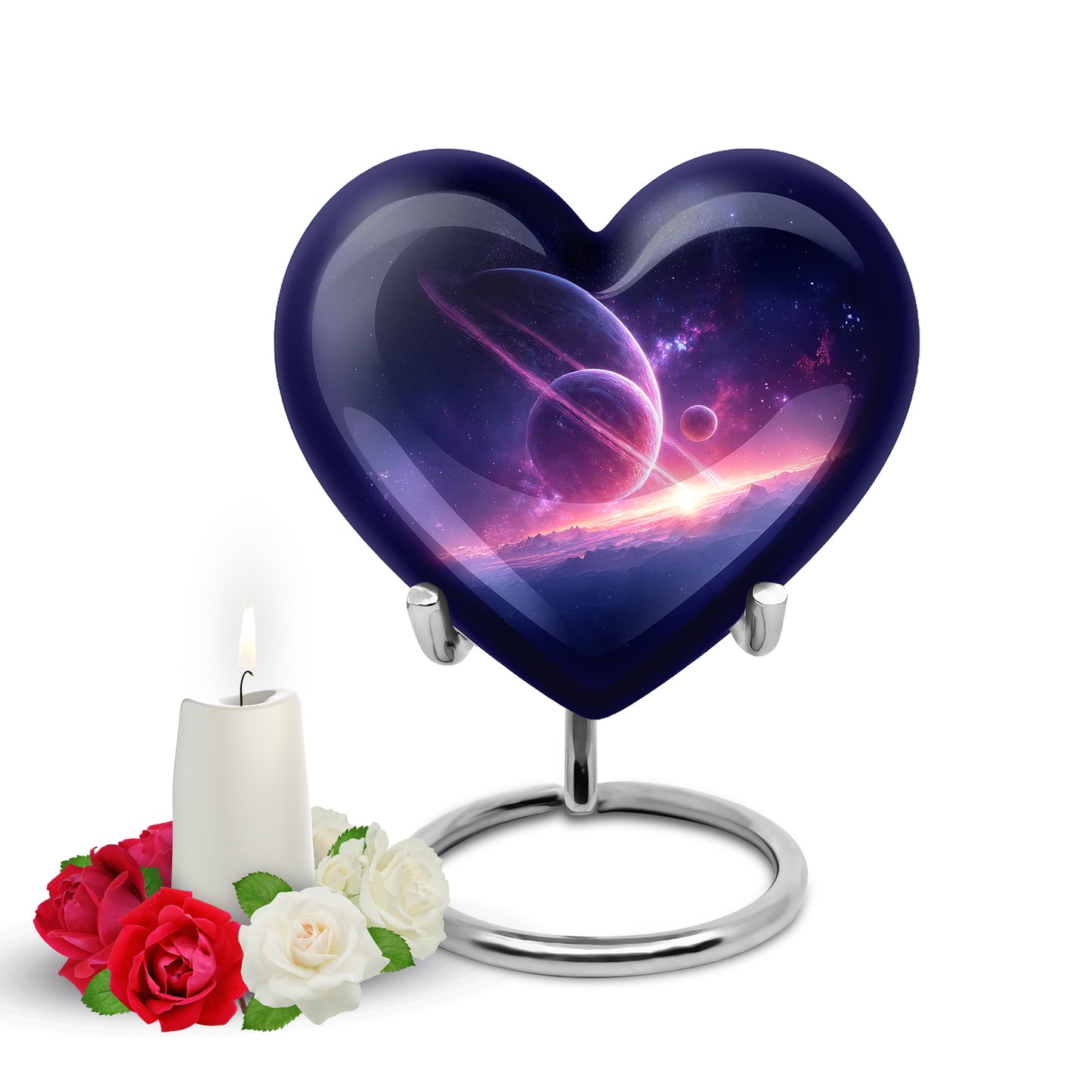 Blue Resounding Galaxy Memorial Urn for Ashes - 10-inch, 200 cu in - Yatskia