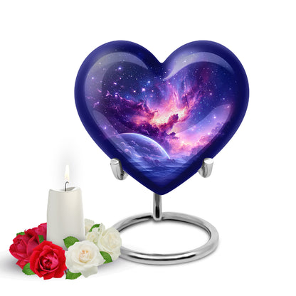 Timeless Blue Galaxy Cremation Urn for Ashes - 10-inch, 200 cu in - Yatskia