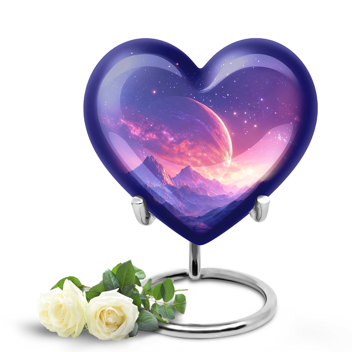 Blue Venerable Galaxy Cremation Urns for Human Ashes - 10-inch, 200 cu in - Yatskia
