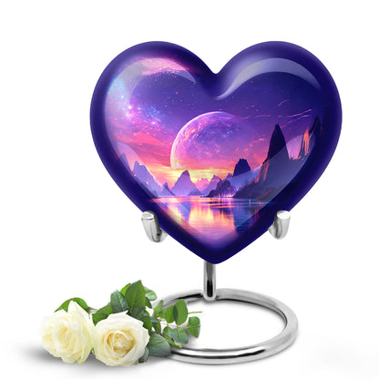 Personalized Seraphic Galaxy Cremation Urns - Blue 10-inch, 200 cu in - Yatskia