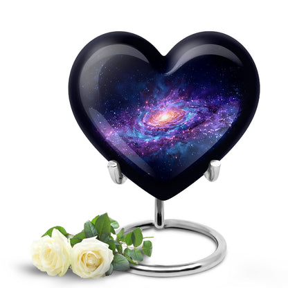 Personalized Blue Heavenly Galaxy Cremation Urns for Human Ashes - 10-inch, 200 cu in - Yatskia