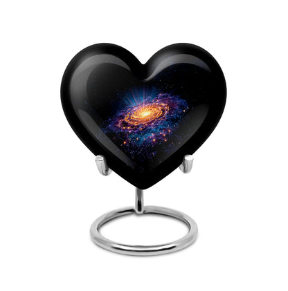 Divine Black Galaxy Cremation Urn for Ashes - 10-inch, 200 cu in - Yatskia