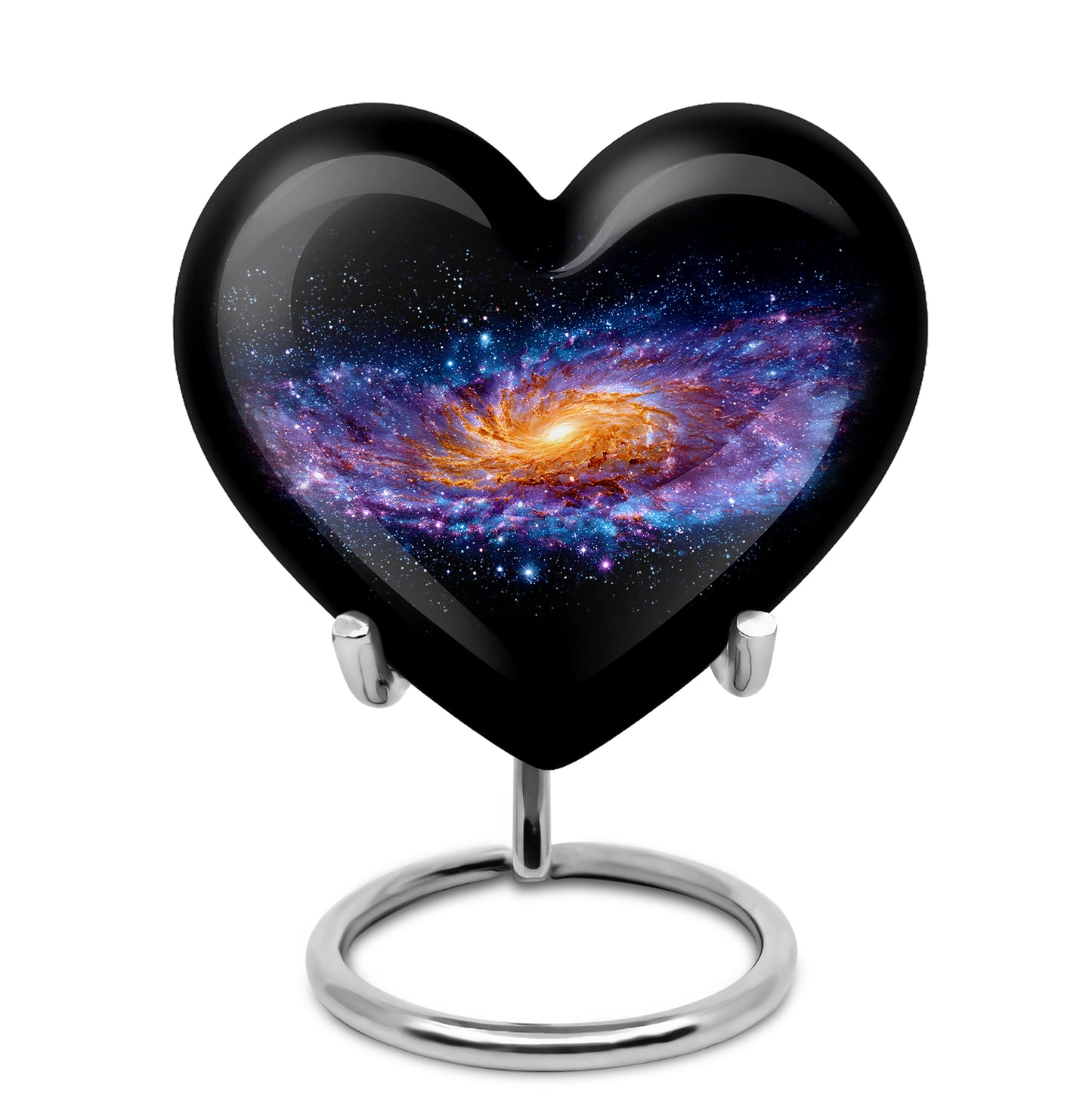 Black Galaxy Honor Cremation Urns for Human Ashes - 10-inch, 200 cu in - Yatskia