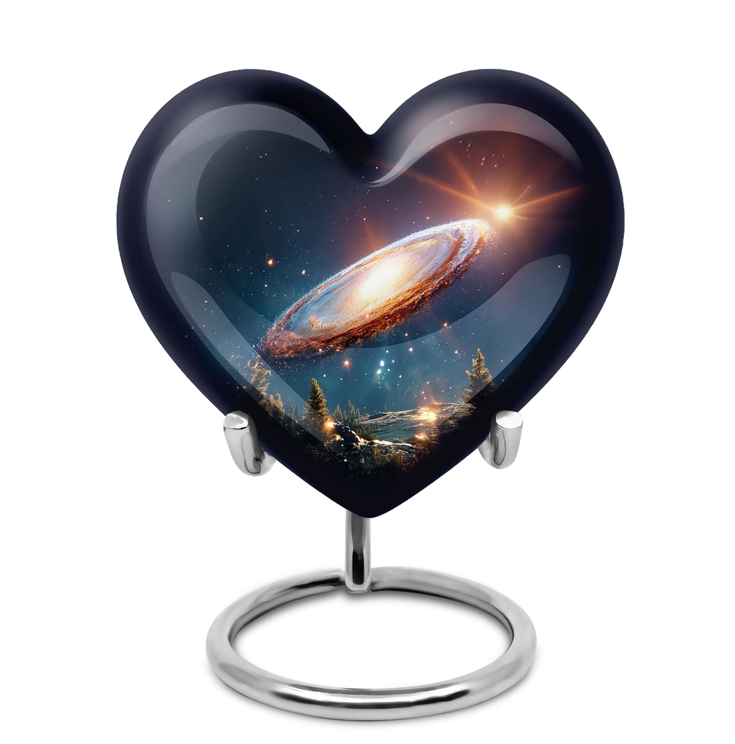 Inspiring Blue Galaxy Homage Urn for Human Ashes - 10-inch, 200 cu in - Yatskia