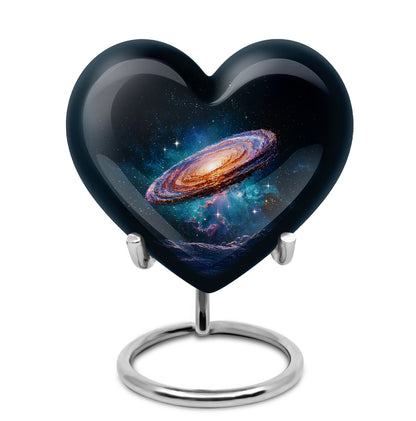 Black Galaxy Legacy Cremation Urns for Human Ashes - 10-inch, 200 cu in - Yatskia