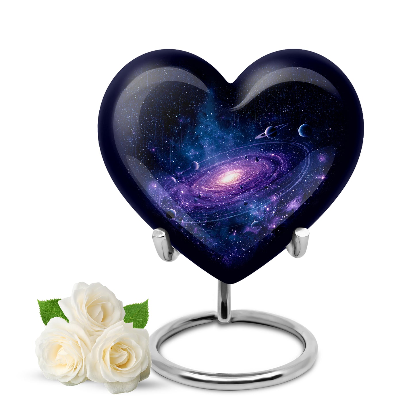Stunning Blue Galaxy Benediction Urn for Human Ashes - 10-inch, 200 cu in - Yatskia