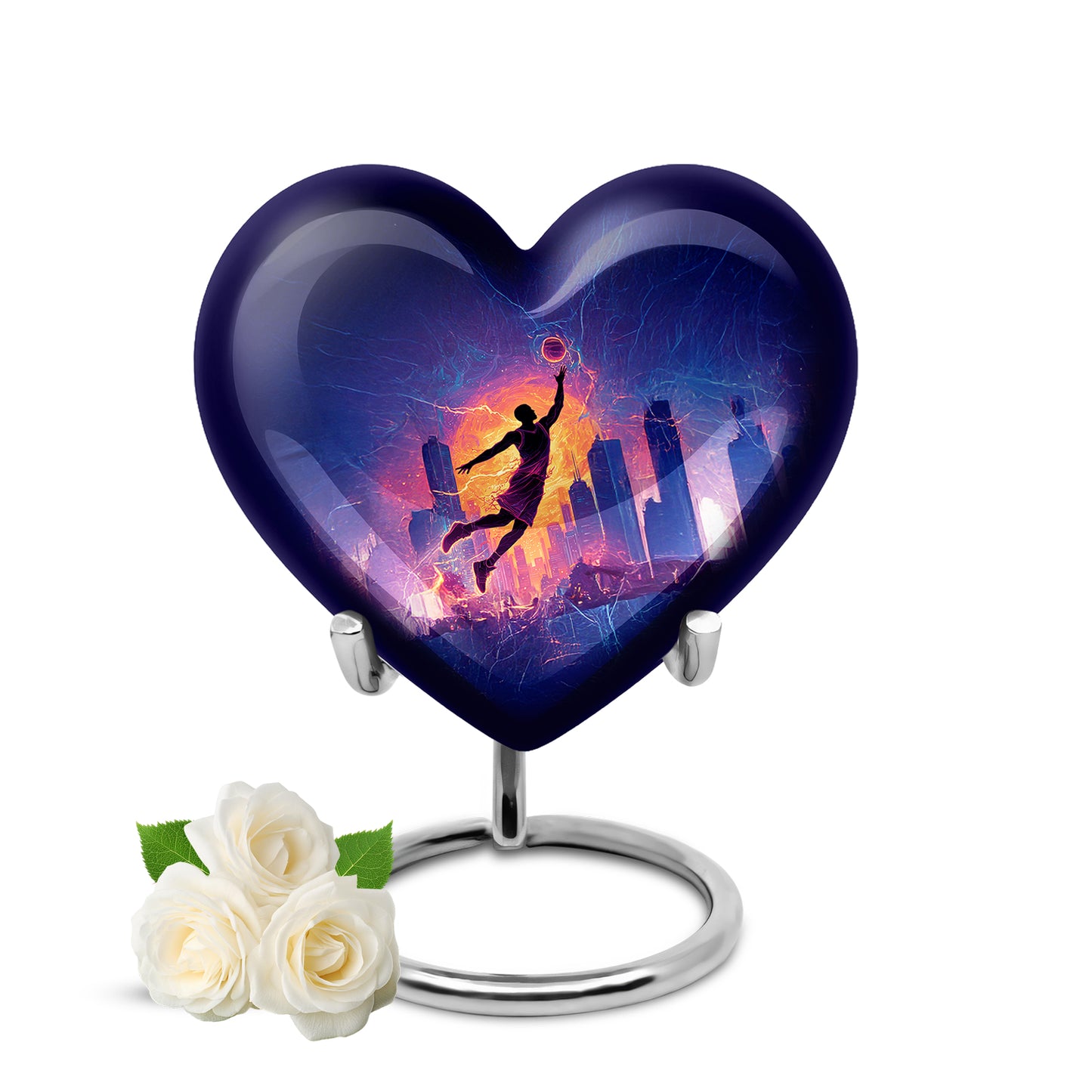 Black Basketball Cremation Urns - Opulent Remembrance 10-inch, 200 cu in - Yatskia