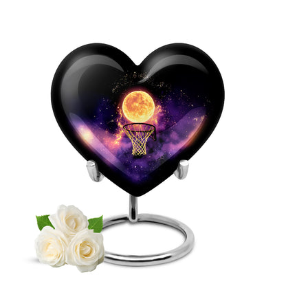 Ethereal Basketball Memorial Cremation Urns - Black 10-inch, 200 cu in - Yatskia