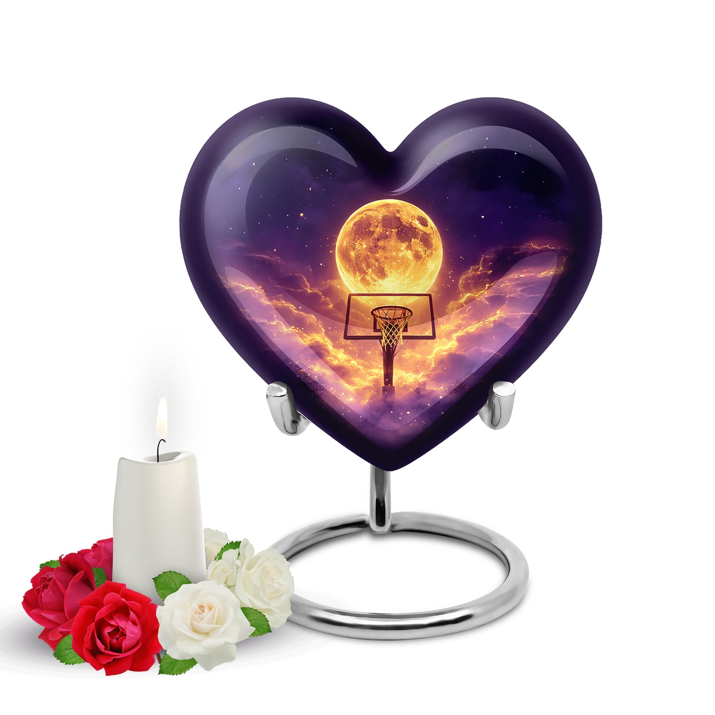 Personalized Basketball Cremation Urns - Tranquil Blue 10-inch, 200 cu in - Yatskia