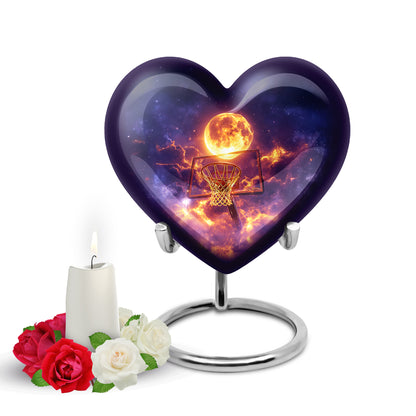 Personalized Magnificent Basketball Cremation Urns - Blue 10-inch, 200 cu in - Yatskia