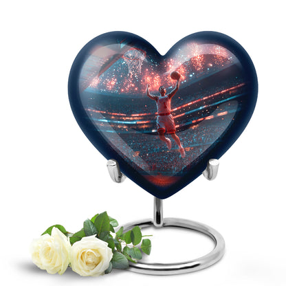 Personalized Basketball Cremation Urns - Pristine Blue 10-inch, 200 cu in - Yatskia