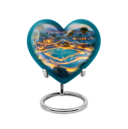 Blue Beloved Basketball Cremation Urns for Human Ashes - 10-inch, 200 cu in - Yatskia