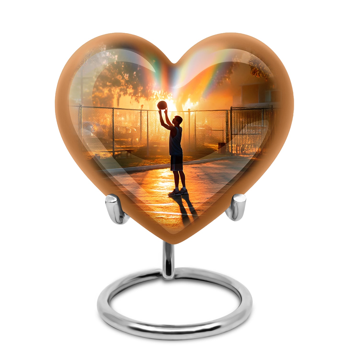 Personalized Eternal Basketball Cremation Urns - Gold 10-inch, 200 cu in - Yatskia