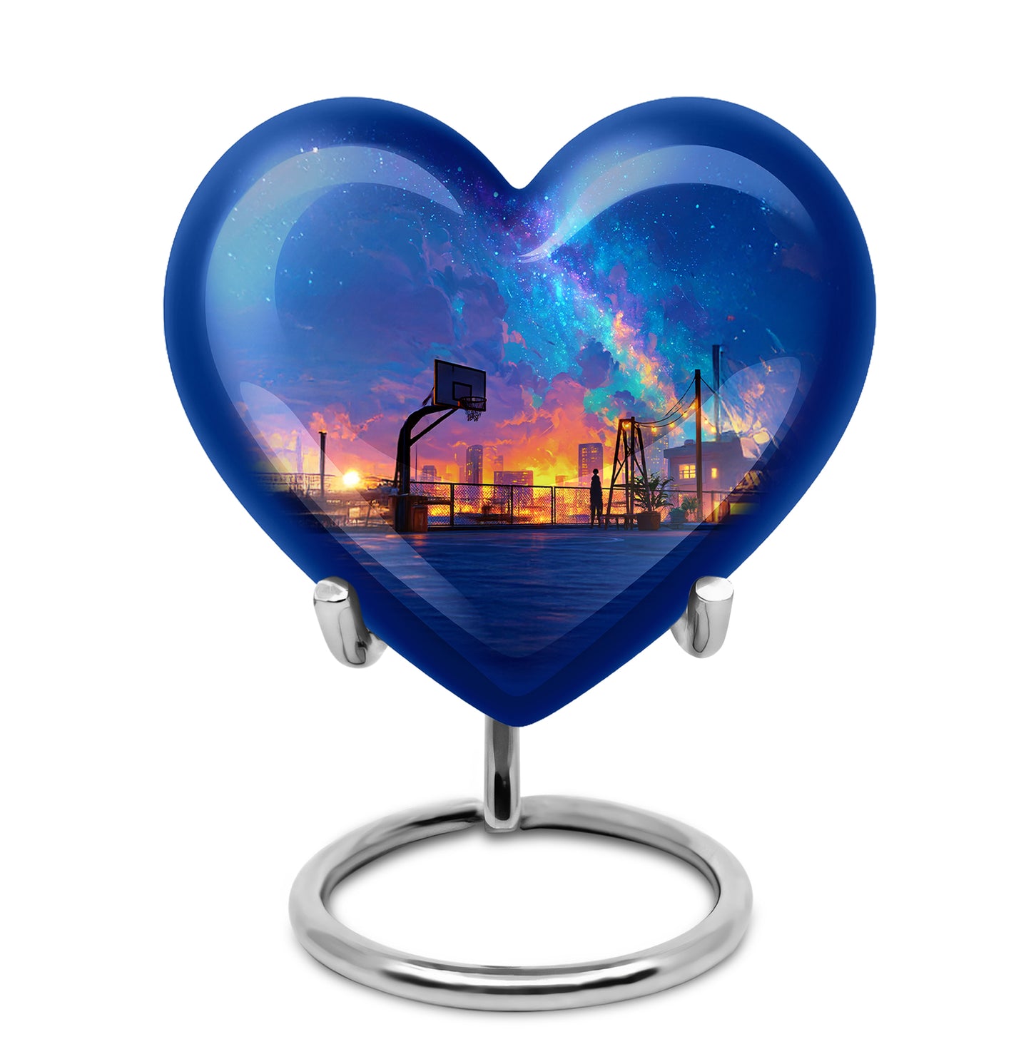 Personalized Blue Basketball Cremation Urns for Ashes - Captivating 10-inch - Yatskia