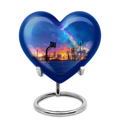 Personalized Blue Basketball Cremation Urns for Ashes - Captivating 10-inch - Yatskia