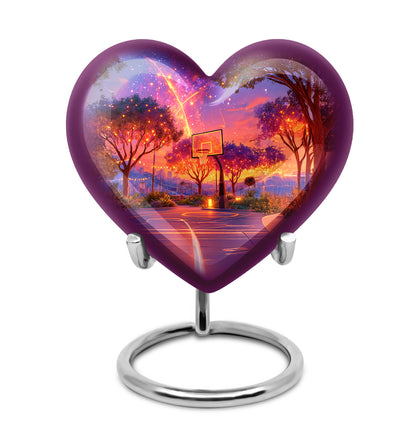 Personalized Basketball Cremation Urns - Wondrous Blue 10-inch, 200 cu in - Yatskia