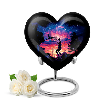Personalized Refined Basketball Cremation Urns - Black 10-inch, 200 cu in - Yatskia