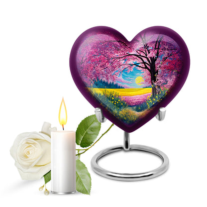 Personalized Elegant Cherry Blossom Cremation Urns - Pink 10-inch, 200 cu in - Yatskia