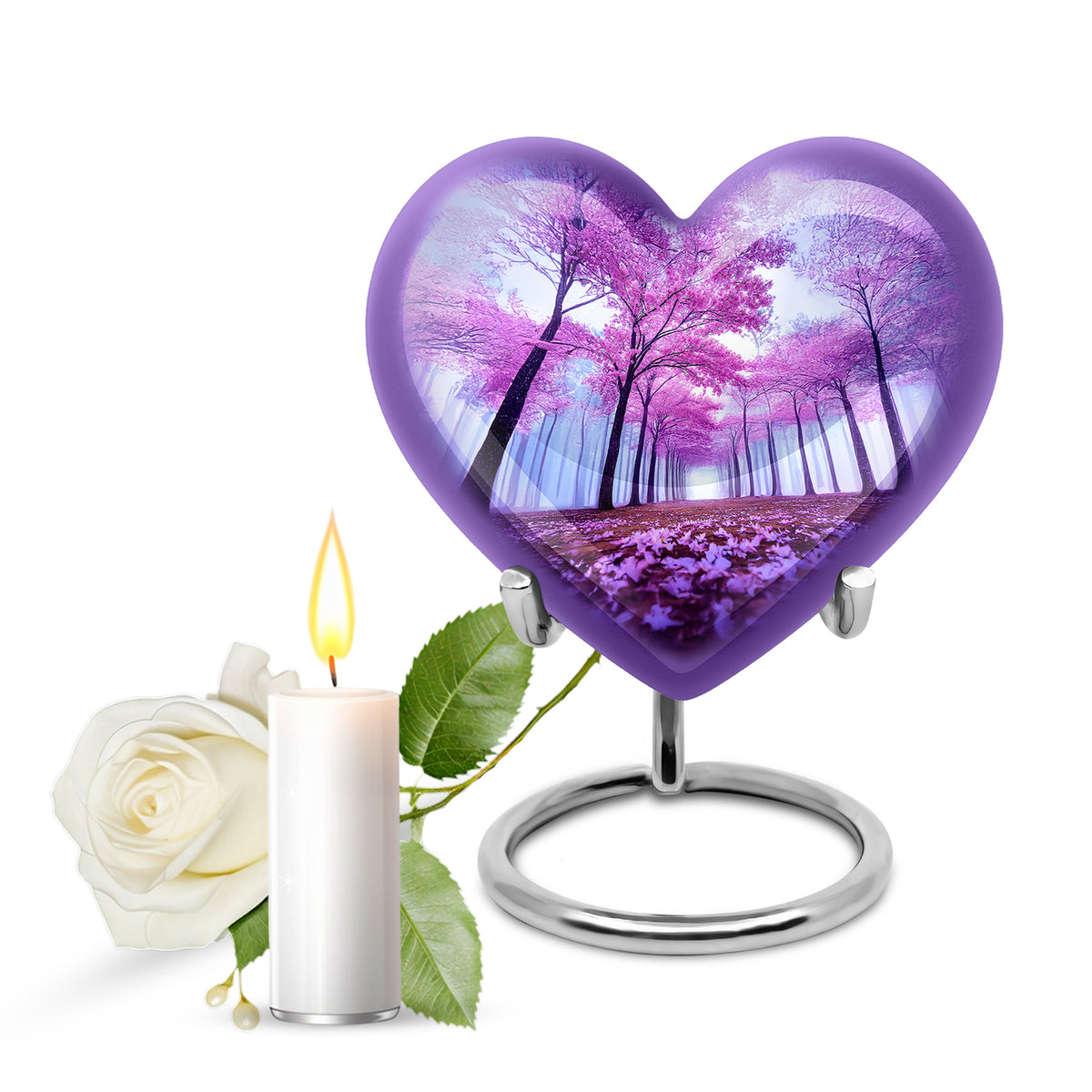 Personalized Blue Sovereign Cherry Blossom Cremation Urns for Human Ashes - Yatskia