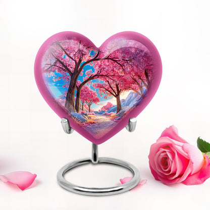Personalized Refined Cherry Blossom Cremation Urns - Blue 10-inch, 200 cu in - Yatskia