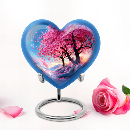 Divine Pink Cherry Blossom Cremation Urn for Ashes - 10-inch, 200 cu in - Yatskia