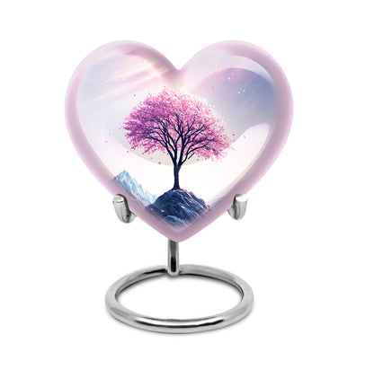 Pink Breathtaking Cherry Blossom Memorial Urn for Ashes - 10-inch, 200 cu in - Yatskia