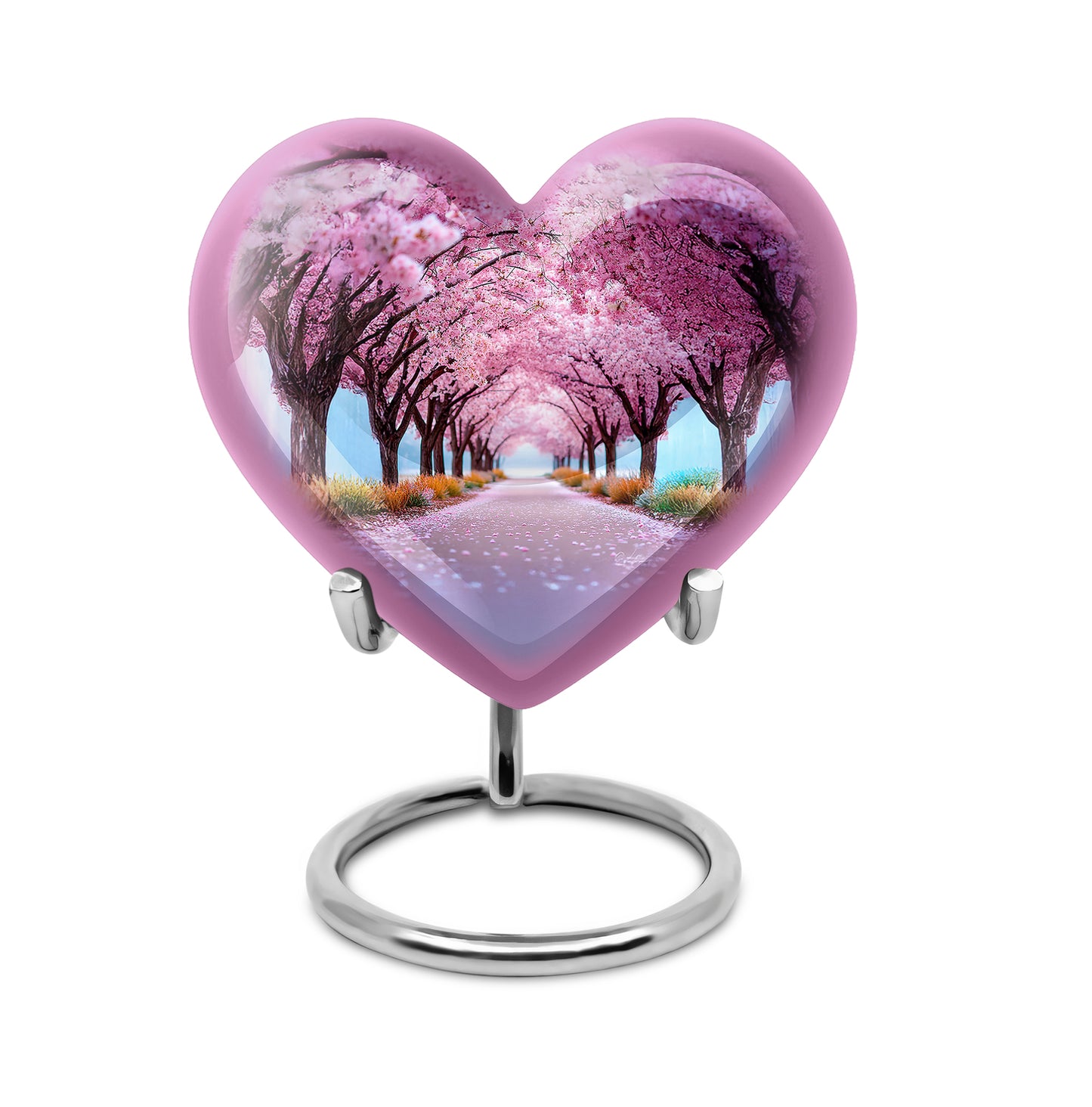 Personalized Pink Cherry Blossom Cremation Urns for Ashes - Majestic 10-inch - Yatskia