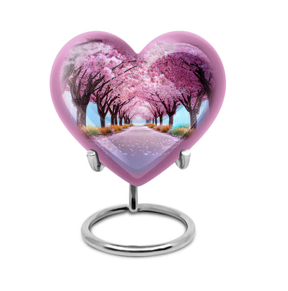 Personalized Pink Cherry Blossom Cremation Urns for Ashes - Majestic 10-inch - Yatskia