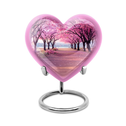 Personalized Pink Cherry Blossom Cremation Urns for Ashes - Enchanting 10-inch - Yatskia