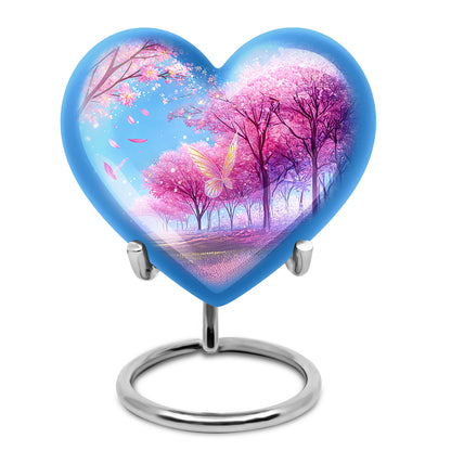 Personalized Purple Cherished Cherry Blossom Cremation Urns for Human Ashes - 10-inch, 200 cu in - Yatskia