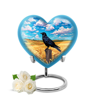 Personalized Blue Crow Cremation Urns for Ashes - Transcendent - Yatskia