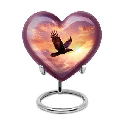 Personalized Elegant Crow Cremation Urns - Pink 10-inch, 200 cu in - Yatskia